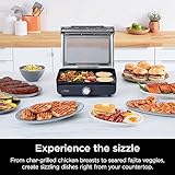 Ninja Griddle and Indoor Grill, 14’’, Electric Grill, For Steak, Burgers, Salmon, Veggies, and More, Pancake Griddle, Nonstick, Dishwasher Safe, 500F, Even Cooking, Silver, GR101