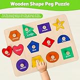 Jumlys Montessori Toys for Toddlers 1, 2, 3 Year Old, Wooden Shape Learning Puzzles for Baby 12-18-24 Months, Early Educational Toys, Perfect Christmas Birthday Gifts for Boys & Girls Age 1-3