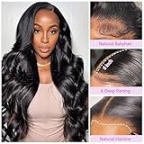 28 Inch 13x6 Lace Front Wigs Human Hair 200% Density Body Wave Lace Front Wigs Human Hair Pre Plucked HD Lace Frontal Wigs Human Hair for Women Glueless Brazilian Virgin Human Hair with Baby Hair