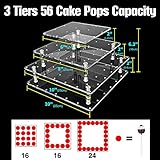 Goabroa Cake Pop Stand, 56 Holes 3 Tier Clear Acrylic Cake Pop Holder for Lollipop/Cake Pop Sticks, Cake Pop Display for Weddings Baby Showers Birthday Parties Anniversaries Halloween Candy