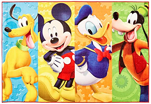 Gertmenian Disney Mickey & Friends Indoor Rug Non-Slip, Ideal for Children in Bedroom, Game Room, Classroom, Nursery or Play Area, 4x6 Large, Multi