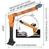 ROCK-HULK 2200lb Folding Truck-Mounted Bed Crane Hoist Lift Pickup with 5000lb Winch, Painted Steel Pickup Truck Jib Cranes for 12V/24V Electric/Hand Operated Winch