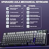 AULA S98 Pro Wireless Mechanical Keyboard with Screen & Knob,2.4GHz/USB-C/BT5.0 Gasket Hot Swappable Creamy Keyboard,Pre-lubed Linear Switches,Side Printed PBT Keycaps,RGB Backlit Gaming Keyboard