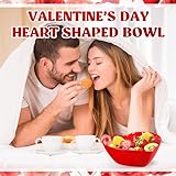 Layhit 2 Pcs Heart Shaped Bowl Salad Heart Appetizer Bowls Plastic Snacks Holder for Valentine Wedding Fruits Candy Dessert Kitchen Cooking Gift(Red,8.94 Inch)