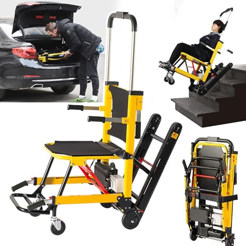 Folding Electric Crawler Stair Climber, 24V 13.6Ah Hand Truck Stair Climber Electric, Stair Lift Chair for Elderly Disabled Patient and Goods Transfer, Load 160 kg