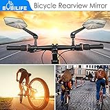 Bike Handlebar Rearview Mirror 2 Pack - Rotatable and Adjustable Wide Angle HD Safe Glass Rear View Shockproof Side Flat Mirror Universal For Bike Bicycle E-bike (BM047)