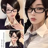 SODQW Women Rectangle Blue Light Glasses Non Prescription Fashion Eyewear Y2K Fake Cosplay Glasses Designer Frame