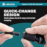 LIBRATON Impact to 1/4 Hex Converter, 1/2 3/8 1/4-INCH Drive Female to 1/4-Inch Hex Adapter, Impact Wrench Adapters for Ratchet Wrench Drivers, Impact Bit Holders, Quick-Change Chuck, Cr-Mo Steel