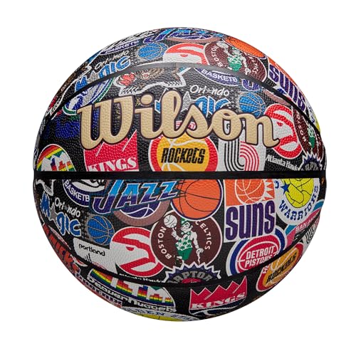 WILSON NBA All Team Retro Basketball - Multicolor, Size 7-29.5"