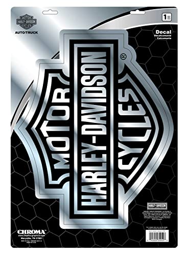 Harley-Davidson Chrome Bar & Shield Logo Large Decal - Silver - 12.5" x 18"