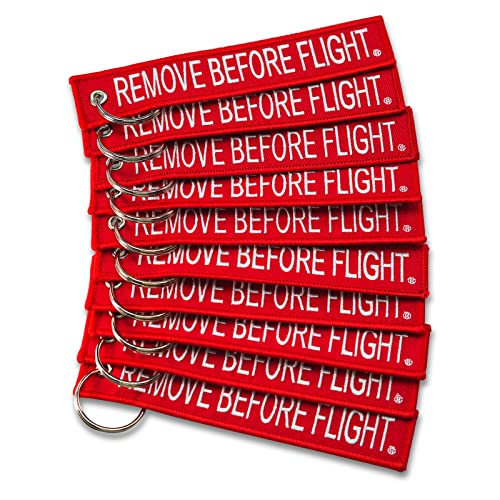 Apex Imports AIXEPA 10x Remove Before Flight Red/White Key Chain 5.5" x 1" (10 Pack)