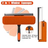 LAANPOLE 26FT Window Squeegee with Extension Pole, 2-in-1 Squeegee for Window Cleaning, Professional Window Cleaning Squeegee Kit, 20FT Telescoping Pole for Outdoor Indoor Use