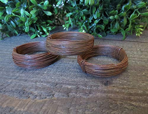 COLIBROX Decorative 3 Rolls ~ 150 ft Total ~ 24 Gauge Rusty Tin Wire Crafting Supplies