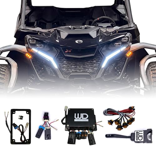 WD Electronics Compatible with 2024+ Can-Am Maverick R Model Amber LED Integrated Street Legal Turn Signal Kit, 6 Round 3/4 Inch LEDs, Easy Install Plug and Play (Column Switch)