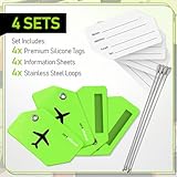 Untethered 4-Pack Luggage Tag Set | Luggage Tags, Luggage Tags for Suitcases, Bag Tag, Luggage Tags 4 Pack, Suitcase Tags, Identifiers Travel Bag Tags for Luggage, Name Travel Tags for Luggage