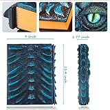 3D Dragon Eye Embossed Journal,Resin Engraving Notebook,Dnd notebook for Dragon Lovers ，Blank Paper,Hardcover Travel Notepad for Writing,Sketchbook,Collection,Gift,Decoration A4 and A5 Size (A4-Blue)