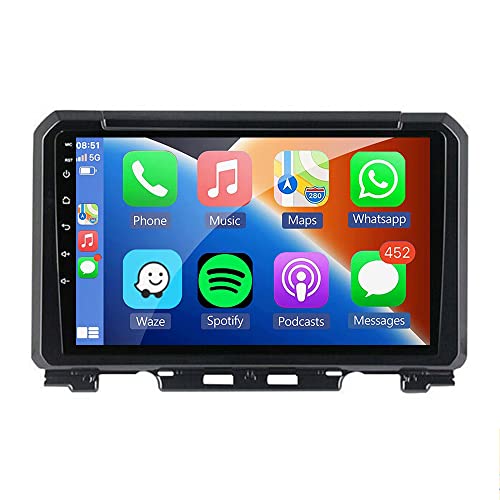 GOJOHO for Suzuki Jimny Radio 2019-2021 Car Stereo Wireless Carplay Android Auto with 9 Inch IPS Touchscreen GPS Navigation for Car Head Unit Built-in DSP with Free Backup Camera (4GB RAM+64GB ROM)