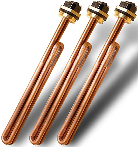 HE 90240 Heating Element, 3 Pack Replacement for EcoSmart ECO 18 27 36, 9KW 240V Heating Element for Electric Tankless Water Heaters, Screw-In, Copper