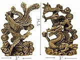 Betterdecor Feng Shui Chinese Dragon and Phoenix Statue Fgurine Decoration for Family Harmony,Love,Marriage Prosperity and Protection