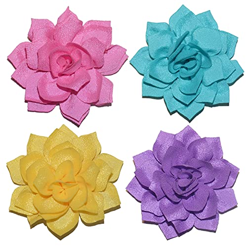 Dog Collar Flowers Attachement Cat Bow Tie Flora Accessories Set-Girl or Boy Pet Grooming OD 8cm 4pcs