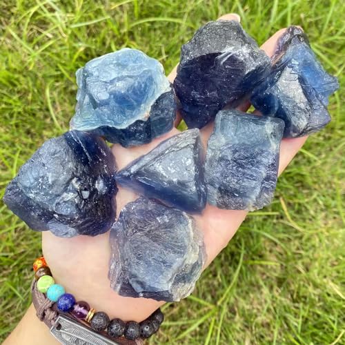 Zenkeeper 1 Lb Large Rough Blue Fluorite Stone Raw Fluorite Crystal Stone Natural Blue Fluorite Crystal Stone Mineral Specimen Gemstone Healing Crystals and Stones