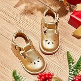 Felix & Flora Toddler Little Girl Gold Mary Jane Dress Shoes - Ballet Flats for Easter Flower Girl Party School Shoes（Gold,9 Toddler