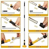 Thyle 6 Pack Stainless Steel Commercial Mop Handle for Floor Cleaning, 3 Section Replaceable Mop Stick Replacement with Jaw Clamp, Heavy Duty Replacement Pole for Home Garage Office, 60 Inch