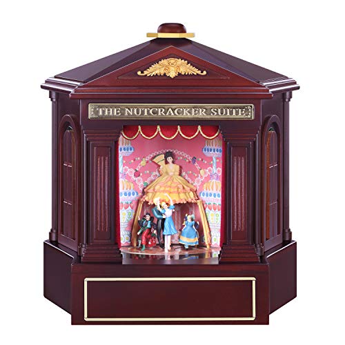 Mr. Christmas Nutcracker Suite Animated Wood Christmas Music Box, Holiday Décor, Plays 8 Tchaikovsky Compositions & 3 Nutcracker Scenes, Brown