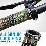 Marque Grapple Mountain Bike Handlebar Grips – Single Lock-On Ring MTB and BMX Bicycle Handle Bar with Non-Slip Grip (Jungle Camo)