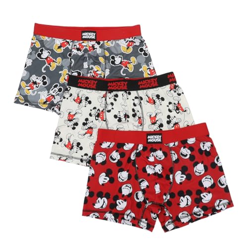 Bioworld Disney Mickey Mouse Men's 3-Pack Boxer Briefs Large