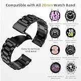 Lerobo Compatible with Samsung Galaxy Watch 7 6 5 4 Band 44mm 40mm/Galaxy Watch 6 4 Classic Band 43mm 47mm 46mm 42mm/Active 2 40mm 44mm/Watch 3 41mm,20mm Stainless Steel Metal Replacement Men Women