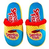 Odd Sox, Swedish Fish Candy, Fun Indoor Novelty Slippers, Fuzzy Cozy, Medium