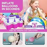 ETENWOLF P600 Electric Balloon Pump for All Balloons with 3 Nozzles 110V 600W Balloon Blower for Party Metalic Latex 260q Foil Balloons, Balloon Inflator for Birthday Decorations (Purple)