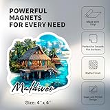 Maldives Magnet 4 inch 2 Pack Vinyl for Souvenir Gift Refrigerator Fridge Dishwasher ID44999