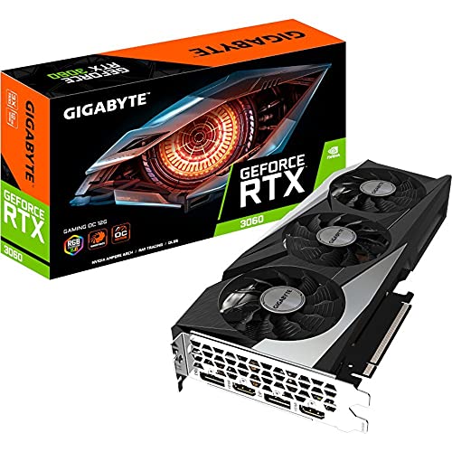 GIGABYTE NVIDIA GeForce RTX 3060 Gaming OC V2 Graphics Card - 12GB GDDR6, 192-bit, PCI-E 4.0, 1837MHz Core Clock, RGB, 2X DP 1.4, 2X HDMI 2.1, NVIDIA Ampere - GV-N3060GAMING OC-8GD