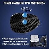 SKYJDM Foldable Motorcycle Gel Seat Cushion, Large 3D-Honeycomb Structure Shock Absorption & Breathable Motorcycle Gel Seat Pad for Long Rides (L)