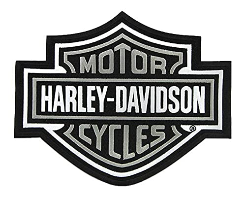 Harley-Davidson 9.25 inch Embroidered Gray Bar & Shield Logo Emblem Sew-On Patch