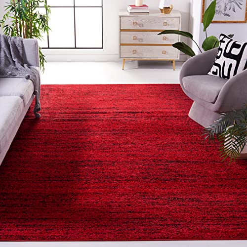 SAFAVIEH Area Rug 8x10 - Adirondack Collection - Large - Red & Black, Modern Abstract Design, Non-Shedding & Easy Cleaning, Ideal for Living Room, Bedroom, Office, Dining Space (ADR117F)