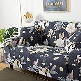 HOOBUY Printed Sofa Cover Stretch Couch Covers Sofa Slipcovers for 3 Cushion Couch with Two Free Pillow Case (US-HXMY, 3 Seater/Large 2 Seater)