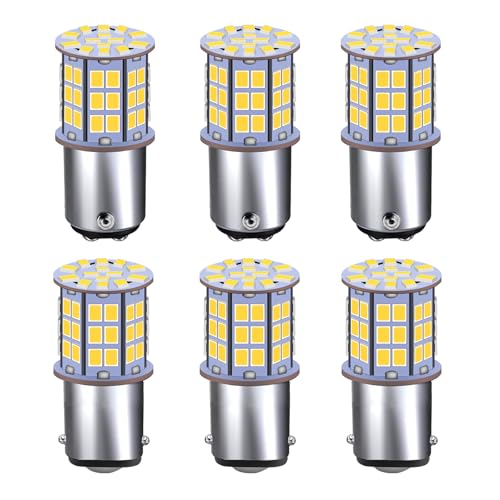 GRV Ba15d 1142 1076 LED Bulb 4W 56-2835SMD Super Bright AC/DC12V-24V 40W Halogen lamp Replacement for RV Trailer Camper Motorhome Interior Lights Warm White 3000K Pack of 6