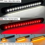 PSEQT 3 Color Trailer Tail Brake Stop Turn Signla Running LED Lights Bar Amber Red White Rear Identification Marker Waterproof Light Strip for Trailer Truck Pickup Offroad RV ATV UTV Bus Van, 2Pcs