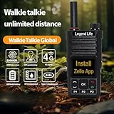 Global Walkie Talkie Unlimited Range 4G PoC Two Way Radio with WiFi, Bluetooth and Zello Support Long Range Two Way Radio Walkie Talkies for Family, Company (2-Pack F07 with SIM)