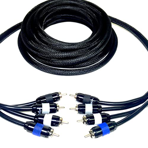 Sky High Car Audio Premium 4-Channel RCA Cable - 12ft