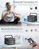 Boombox Cassette CD Player Bluetooth5.1 with 5000mAh Battery,5W Dual Stereo Speakers,Rechargeable CD Player with FM Radio,Remote Control,Tape Recording,3.5mm Earphone Jack,AUX/Micro SD/USB for Home