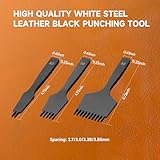 RONGXINGSHENG French Style Leather Stitching Chisel Set,Leather Punching tool Set,2/5/10 Pricking Irons for Exact 3.0mm Punching for Precise Punching (3.0mm)