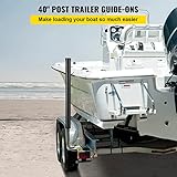 VEVOR Boat Trailer Guide-ons, 40", 2PCS Rustproof Galvanized Steel Trailer Guide ons, Trailer Guides with Black PVC Pipes, Mounting Parts Included, for Ski Boat, Fishing Boat or Sailboat Trailer