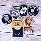 YJ PREMIUMS 9PC Funny Patches Hook & Look for Backpack Jacket Airsoft Bag Vest | Humor Large Big Patch for Morale Tactical Military This is Fine Dog Don’t be Salty Cat Meme Duck Fun Cute Gifts