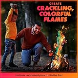 Magical Flames Fire Color Changing Packets for Fire Pit, Indoor/Outdoor Fireplace, Campfires, Bonfires- 50 Pack of Flame Color Changing Packets, Camping Accessories for Kids & Adults