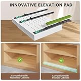 Seinloes 4Pack Expandable Pull Out Cabinet Organizer 21"Deep With Raising Pad for Framed Cabinets,Slide Out Drawers with 4pcs Divider Racks,Roll Out Shelves Adhesive,Adjustable Width 12.05"-20.4"White