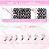 Lash Clusters 12-18mm Mix Individual Lashes Cluster Black Volume Eyelash Clusters Long Individual Lash Extensions C Curl Cluster Lashes DIY Eyelash Extension (40D-0.07C, 12-18mm)